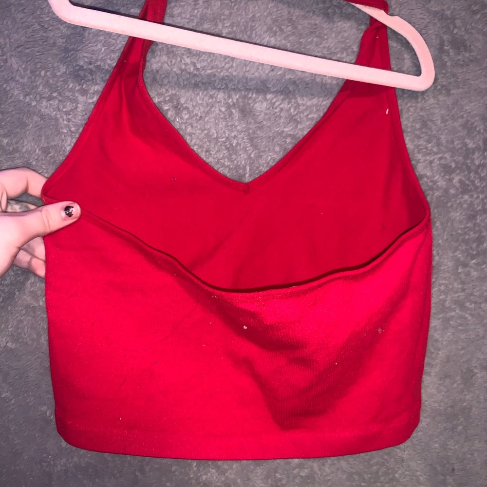 Crop red tank top